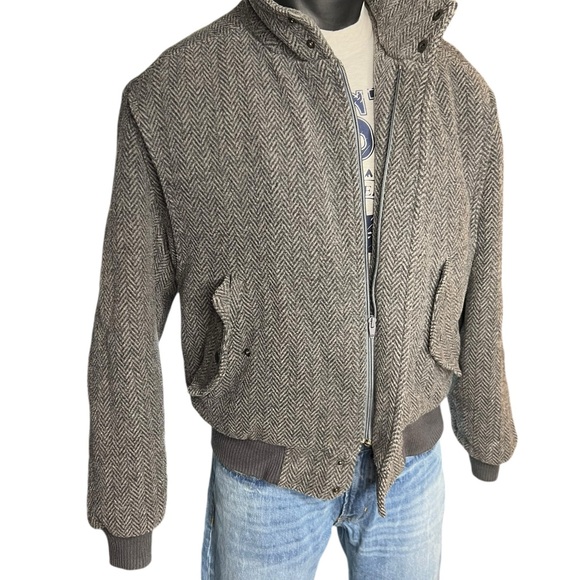 VTG Members Only Jacket Mens Large 40 Black Bomber Coat Full Zip Adult 90s Wool - Picture 7 of 15